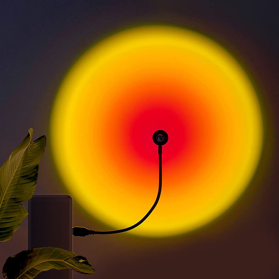 Home Cinema Led Projector - 1x USB лампа заката, светодиодный Радужный