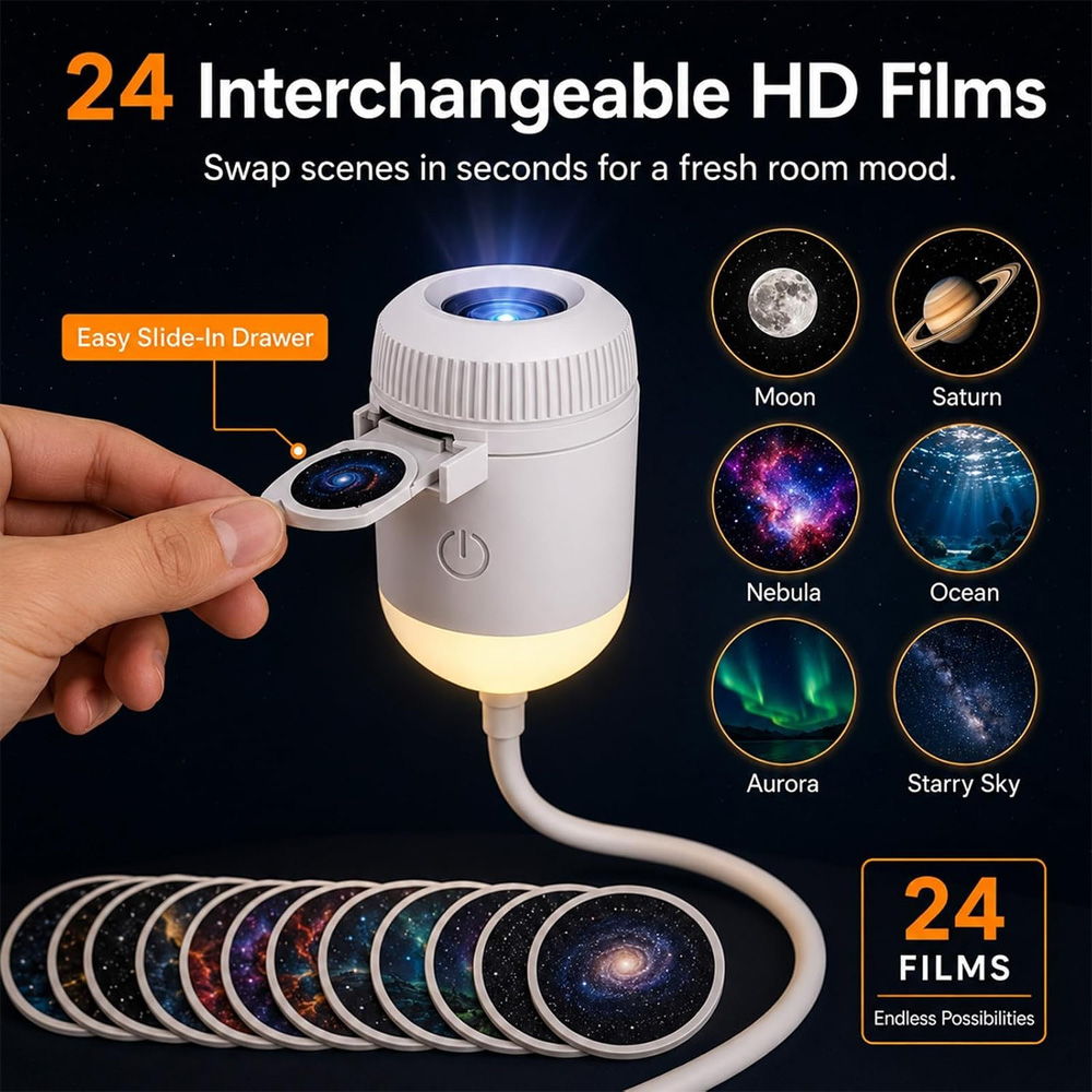24-слайдовый вращающийся проек – обзор и цена Home Cinema Led Projector