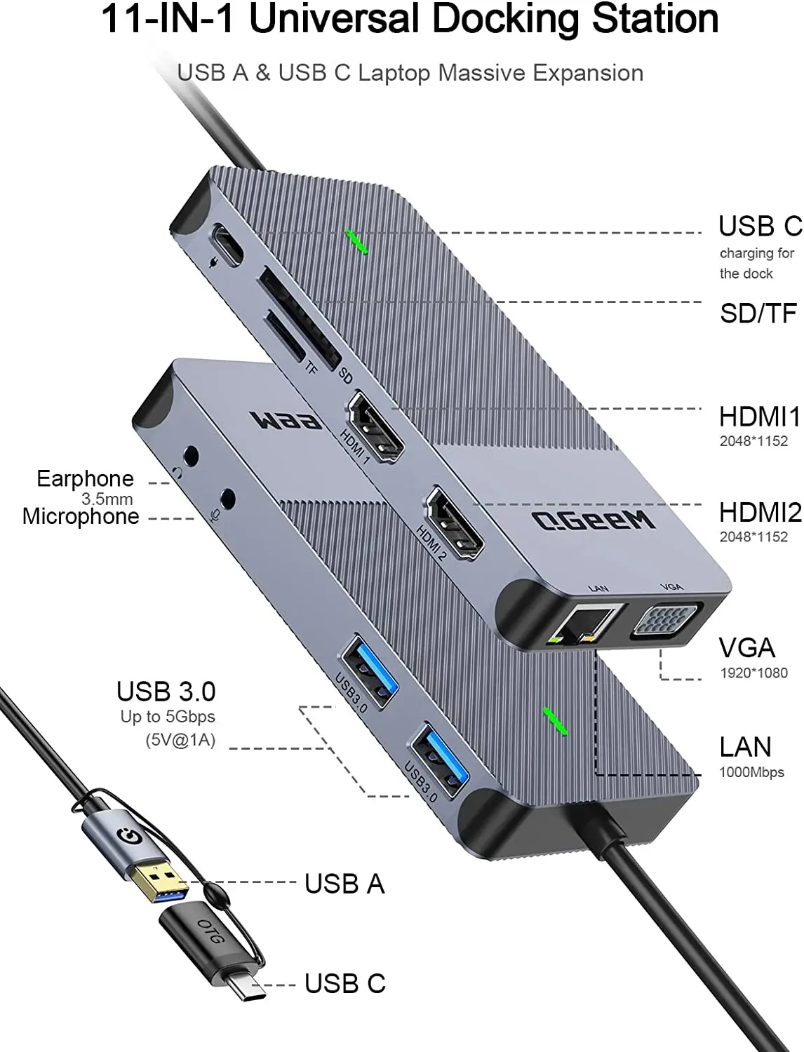 Док-станция QGeeM USB 3.0, USB – обзор и цена Home Cinema Usb