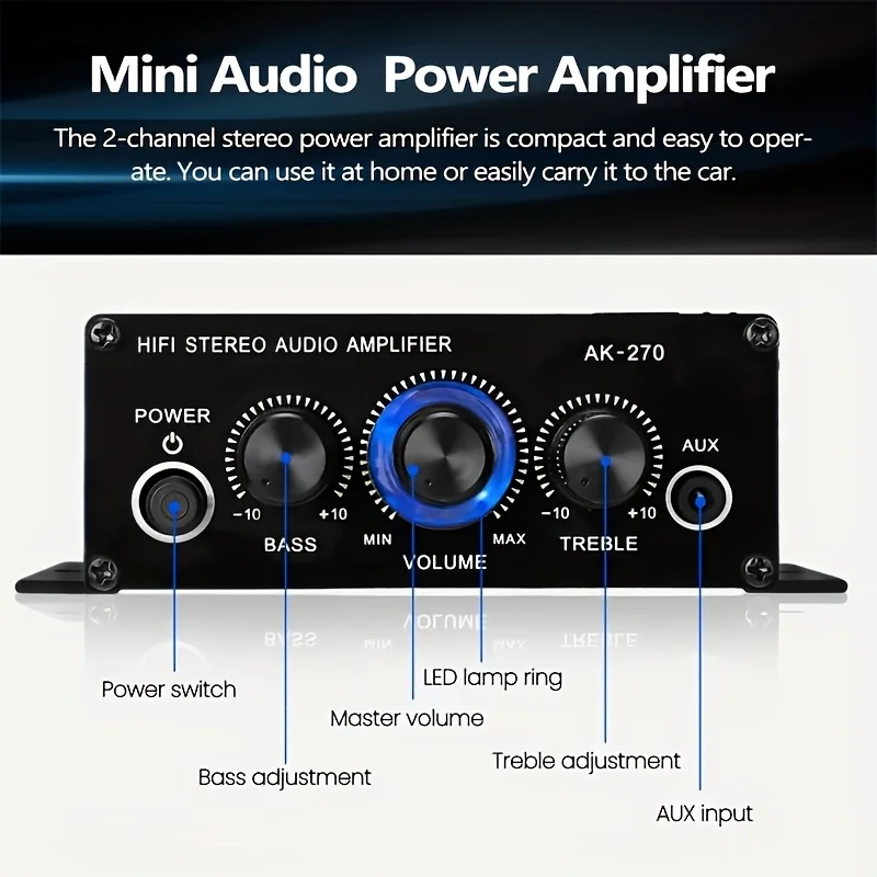 Мини-усилитель мощности AK-270 – обзор и цена Home Cinema Ampli